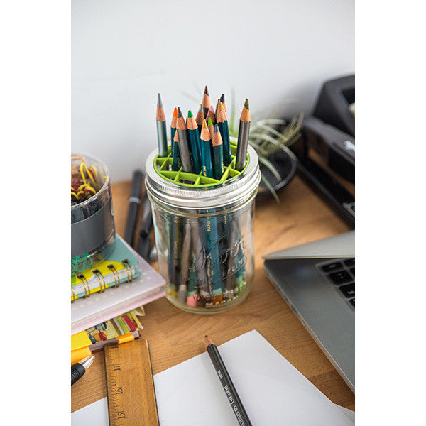 Jarware Flower Frog - Mason Jar Accessory - Desk with Pencils