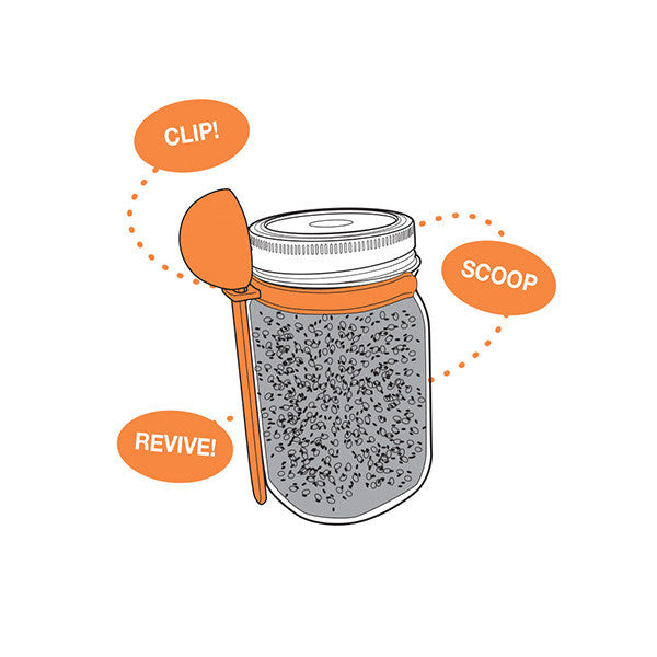 Jarware Coffee Spoon Clip - Mason Jar Accessory - Illustration