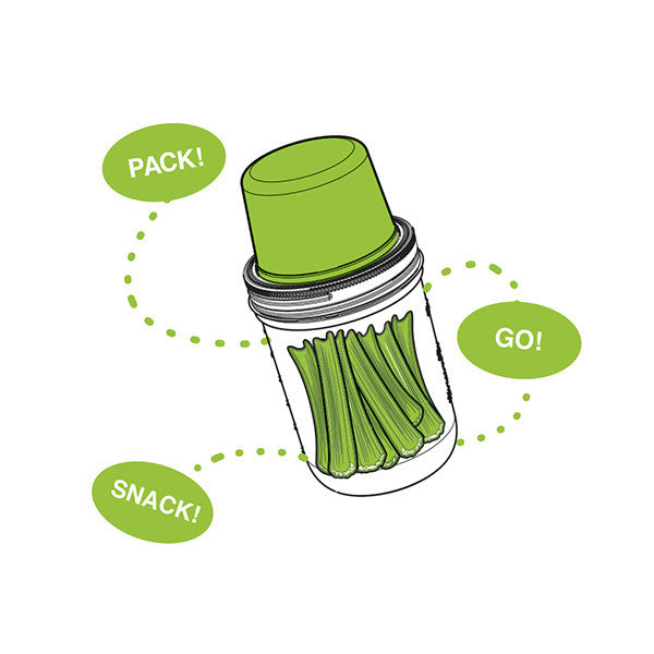 Jarware Wide Mouth Snack Pack - Mason Jar Accessory - Illustration