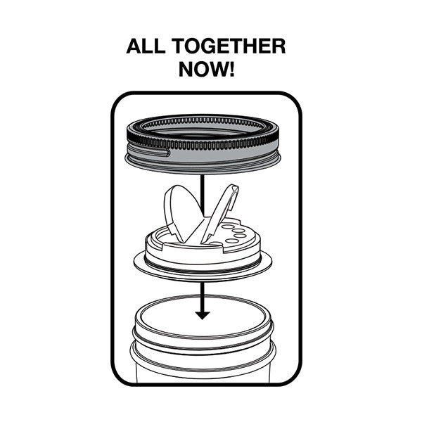 Jarware Set of 2 Spice Lids - Black and White - Mason Jar Accessory - Illustration 2