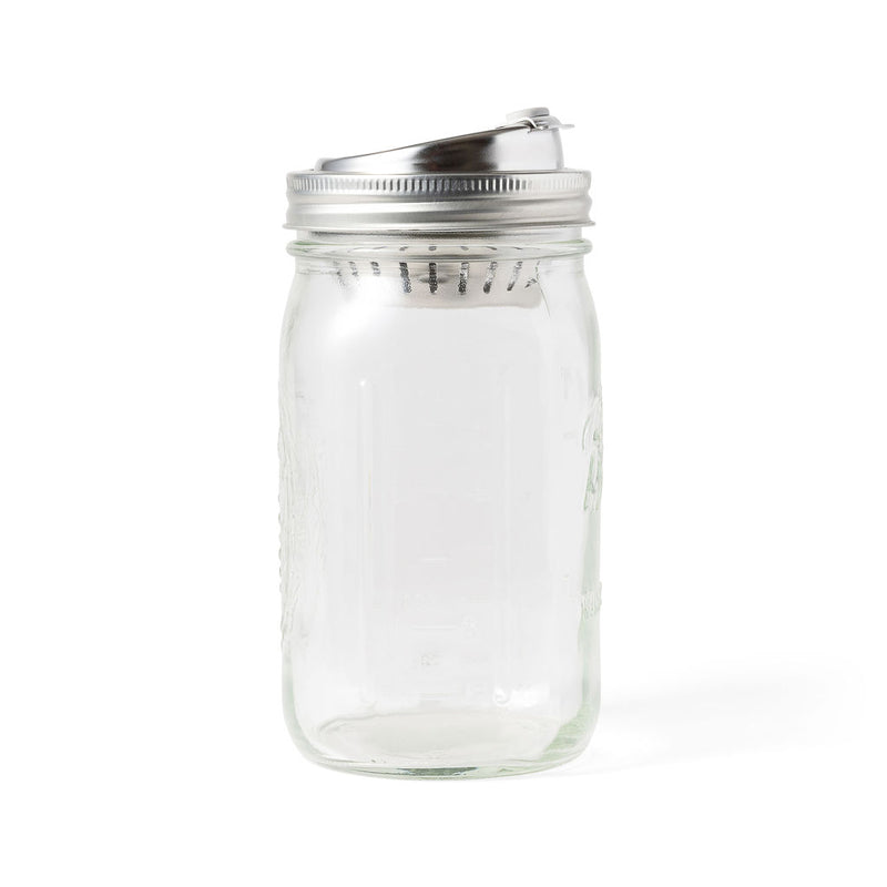 Stainless Steel 2-in-1 Drink and Fruit Infusion Lid, Wide Mouth Mason Jars