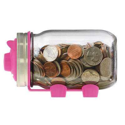 Jarware Pink Piggy Bank - Mason Jar Canning Accessory