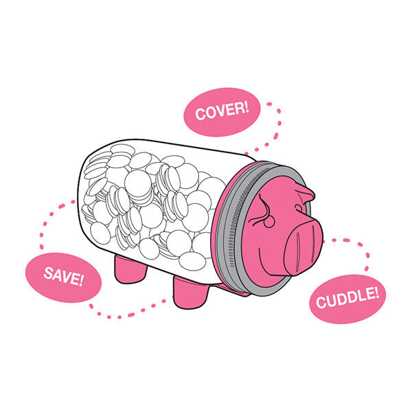Jarware Pink Piggy Bank - Mason Jar Canning Accessory - Illustration