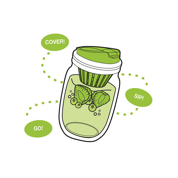 Jarware Fruit Infusion Lid - Mason Jar Accessory - Illustration