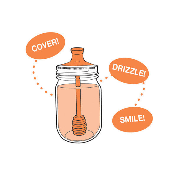 Jarware Honey Dipper - Mason Jar Accessory - Illustration