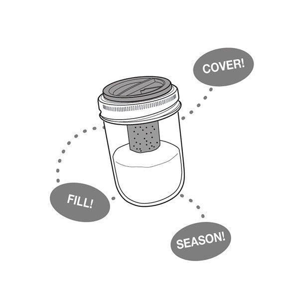 Jarware Salt & Pepper Shaker - Mason Jar Accessory - Illustration