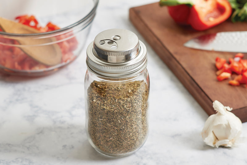 Stainless Steel Spice Lid, Regular Mouth Mason Jars