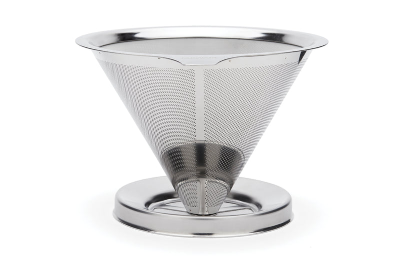 Stainless Steel Pour Over Coffee Filter & Stand, Regular and Wide Mouth Jars