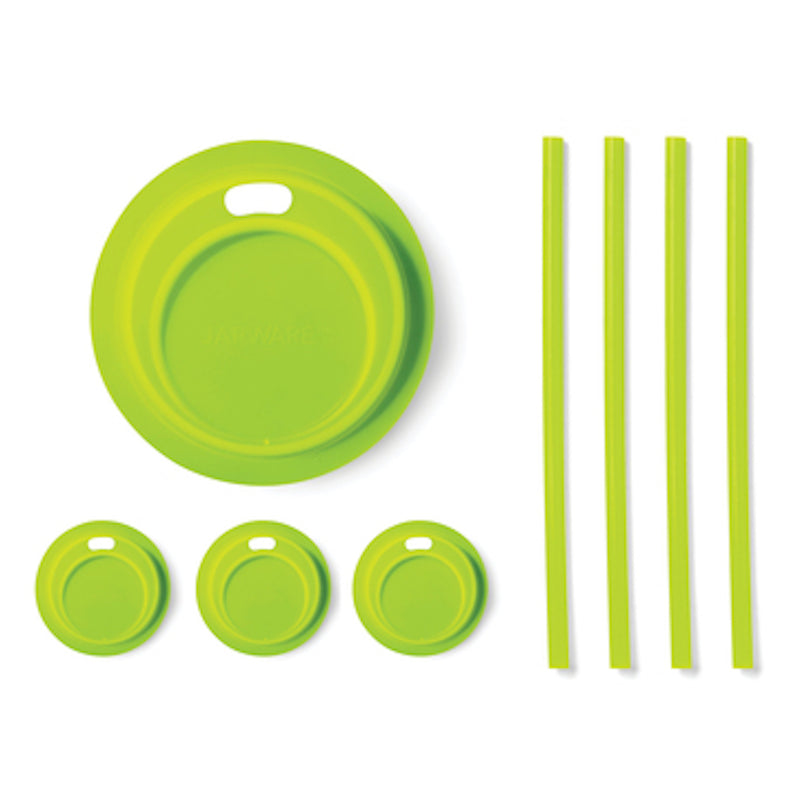 Silicone Drink Lids & Straws 4-Pack, Regular Mouth Mason Jars